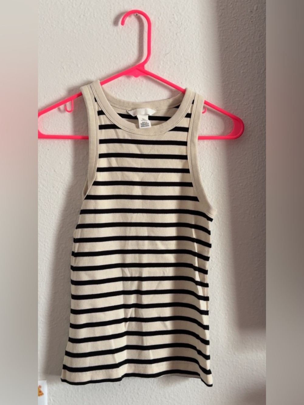 Striped Ribbed Tank Dress in Cream & Black